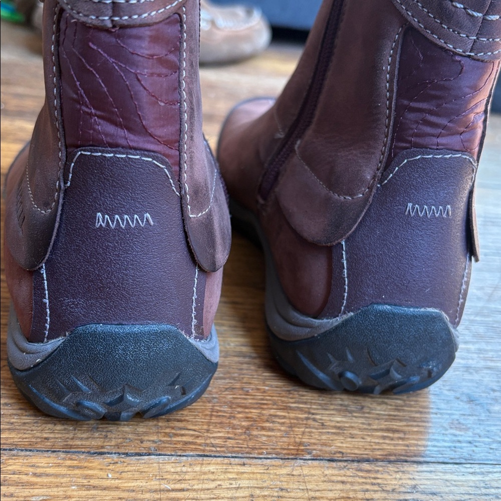 Merrell winter boots lined calf high pull on side zip burgundy 9 cabincore cozy - Picture 7 of 14